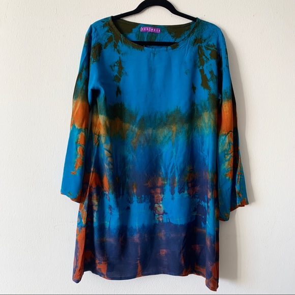Unique Tie Dye Mini Dress - Picture 1 of 2